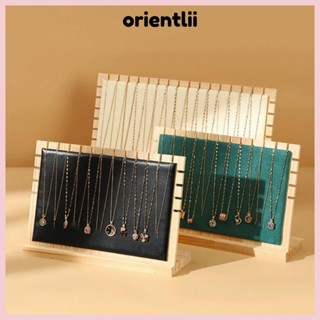Orientliiy 珠寶展示架,垂直木項鍊收納盒,方形可拆卸耳環架首飾