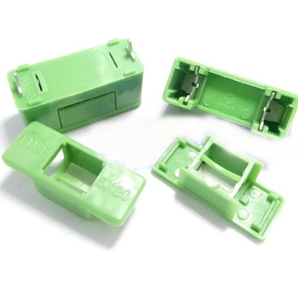 綠色 保險絲座 PTF-77/78 5*20MM保險管  腳距約22MM FUSE 插件式