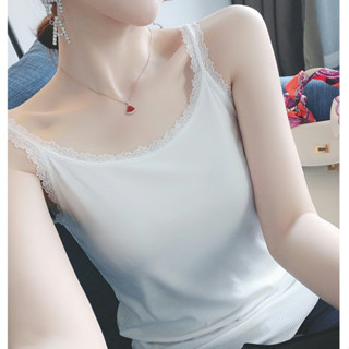 【HOT 本舖】 大碼胖mm女裝顯瘦針織衫吊帶背心女士內搭西服無袖蕾絲上衣打底衫