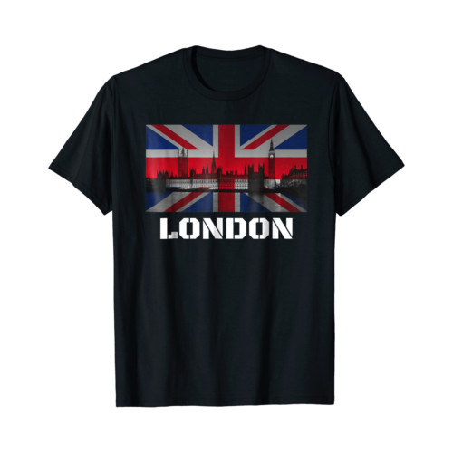 紀念品倫敦 T 恤城市復古英國國旗英國 T 恤