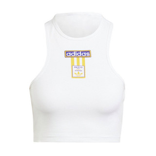 Adidas Adibrk Tank Top IS2434 女 短版 背心 休閒 三葉草 修身 挖背 舒適 白