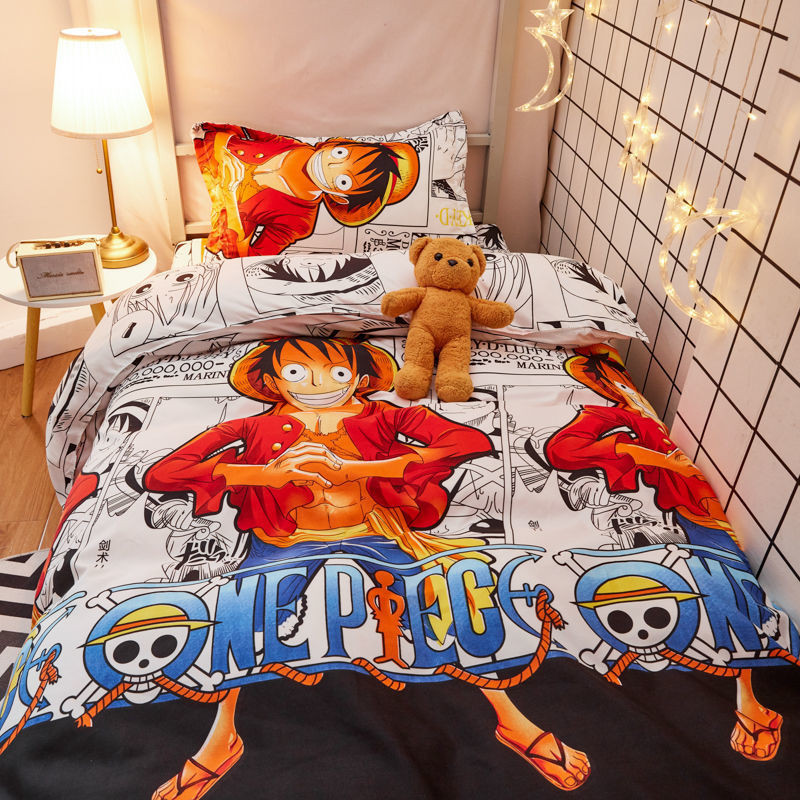 【海賊王系列床品】卡通海賊王被套學生床上四件套網紅爆款單人床被套宿舍床單三件套