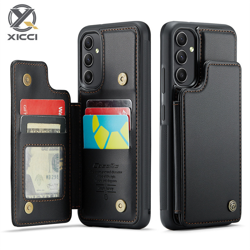 SAMSUNG Xicci 錢包式手機殼適用於三星 A15 5G/A25 5G/A35 5G/A55 5G 帶卡夾 PU