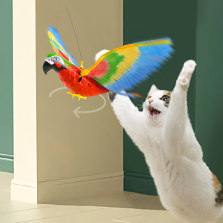 小鳥仿真互動貓玩具掛飛鷹電動鷹鸚鵡發聲燈飛鳥掛線