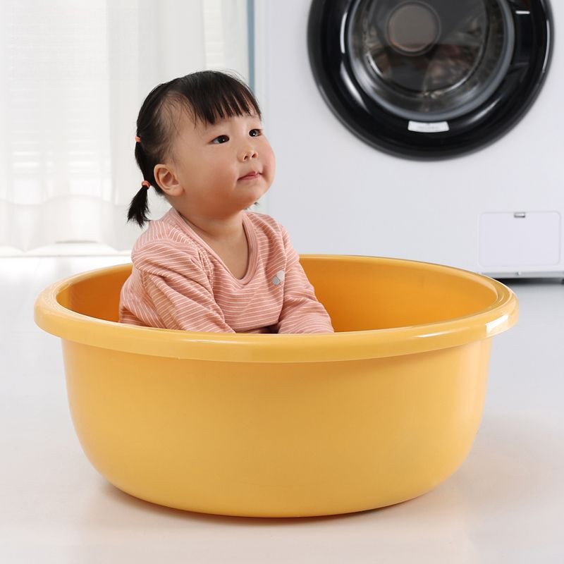【阿拉蕾Arale】寶寶洗澡盆兒童圓形傢用塑料0一6嵗大碼小孩浴盆子特大號嬰兒臉盆