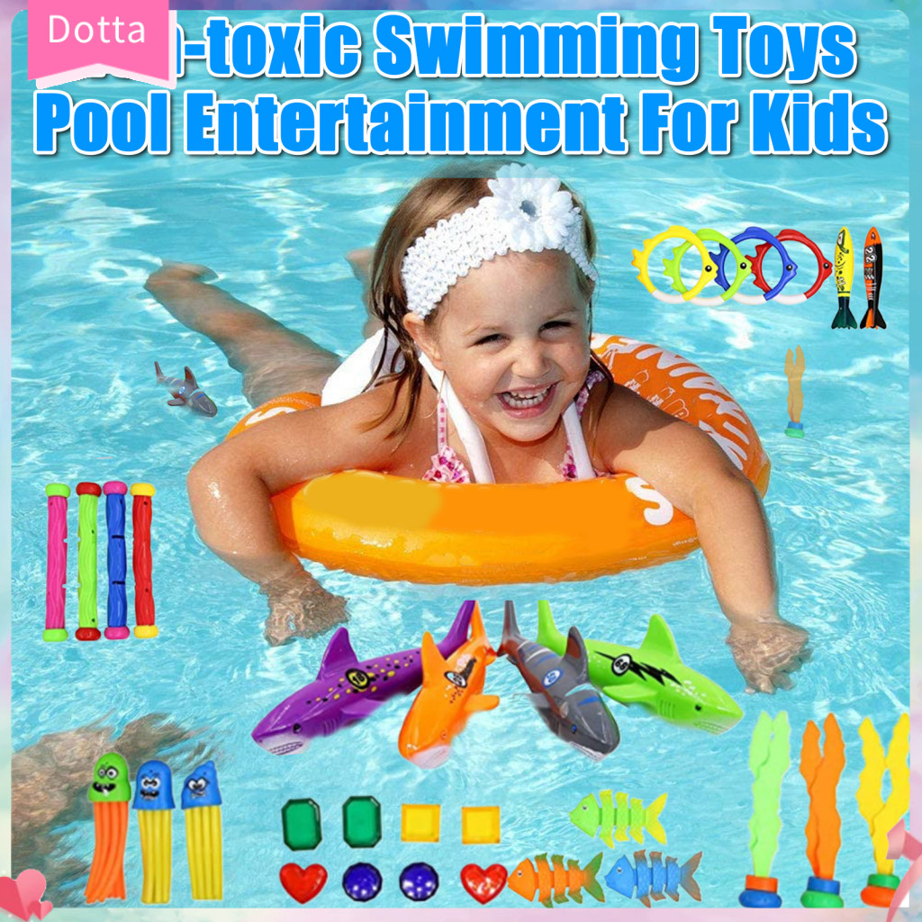 Dottam Safe to Play Pool Toy Abs 泳池玩具 27/31 件兒童潛水泳池玩具套裝適合夏季海