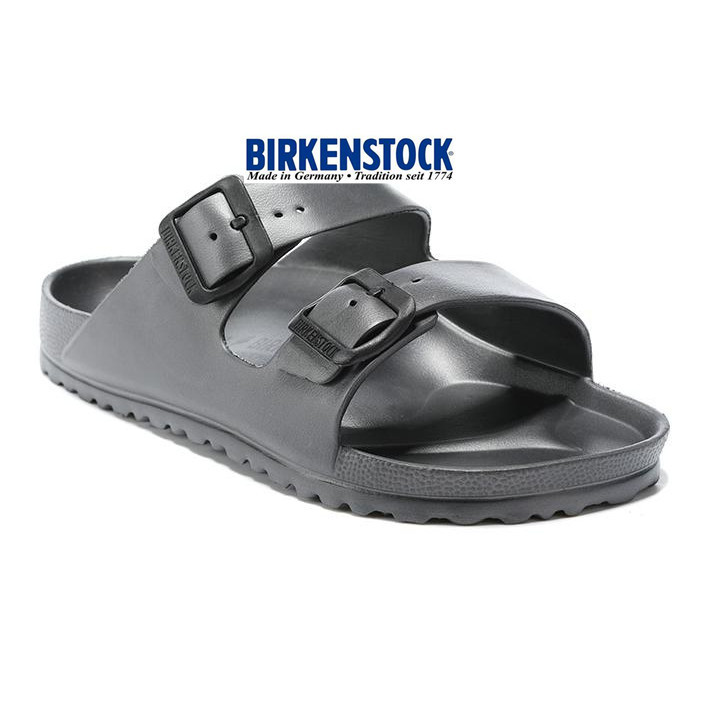 Birkenstock灰色平底涼鞋EVA兩扣 休閒皮革涼鞋 尺碼 37-43