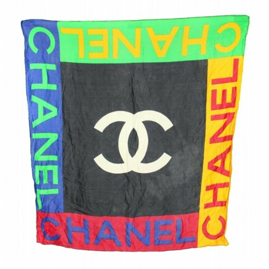 CHANEL 香奈兒圍巾雙c標誌黑色 日本直送 二手