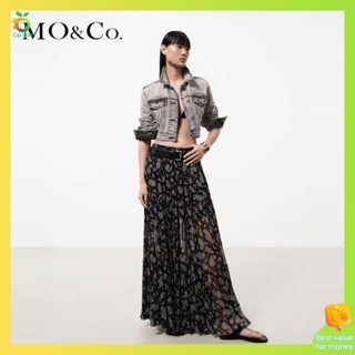 Moco2024 夏季新款佩斯利圖案縐紗雪紡低腰塔裙裙 MBD2SKT059jpjlfive01.my202405150