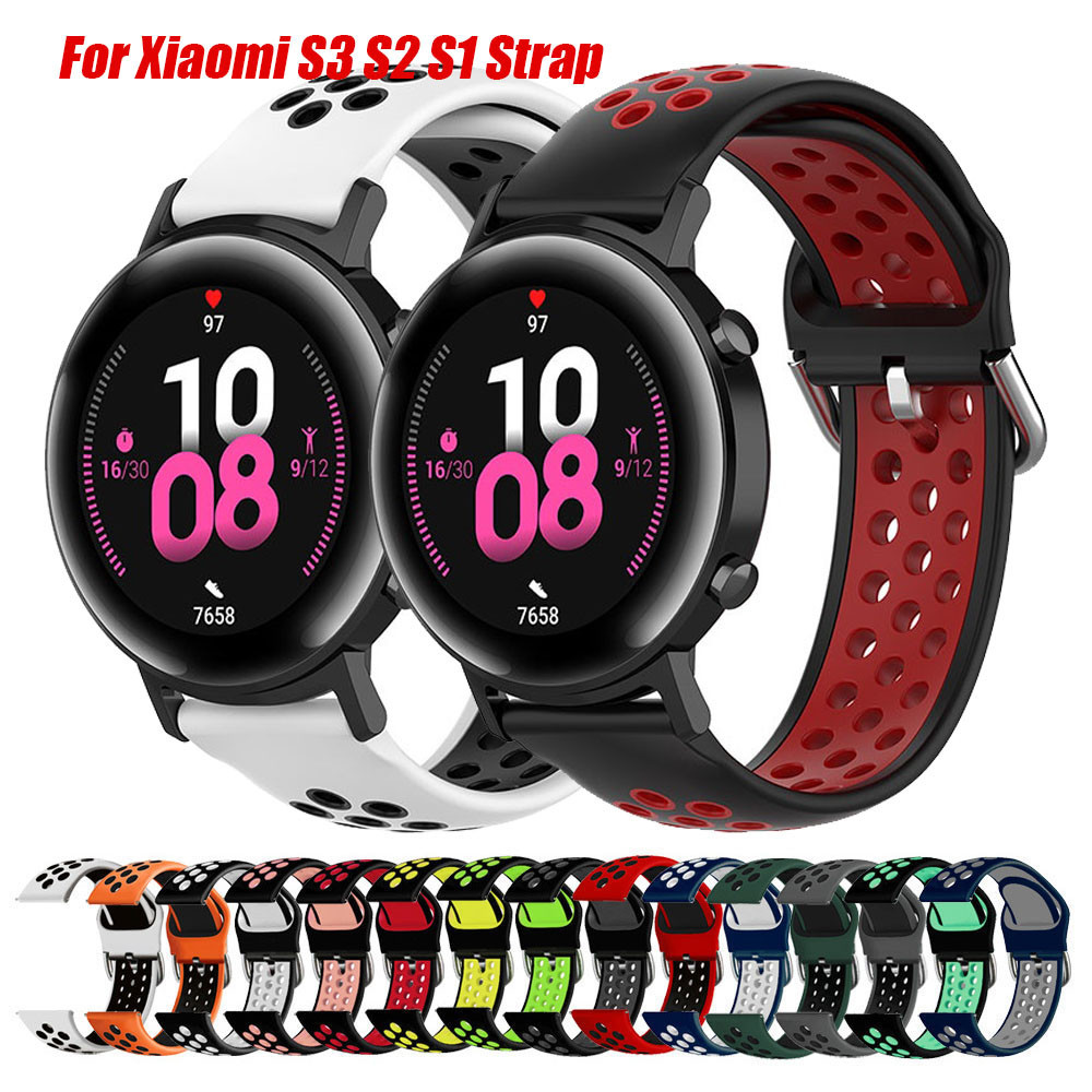 XIAOMI MI XIAOMI 20 22 毫米錶帶適用於小米手錶 S3 S2 S1 Active/小米手錶顏色運動矽