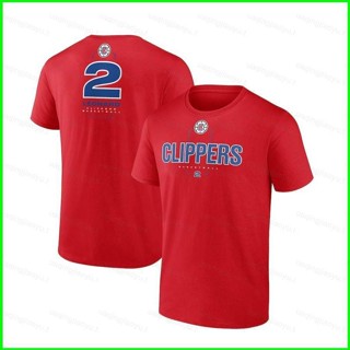 最新 NBA Kawhi Leonard LA Clippers 紅色短款中性袖 T 恤短袖運動 T 恤球迷版