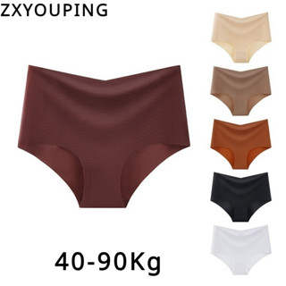 Zxyouping 高腰內褲冰絲無縫女式內褲加大碼性感女式內衣內褲舒適 S-3XL