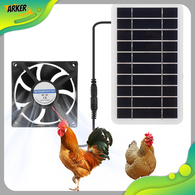 Areker 太陽能風扇,太陽能排氣進氣風扇套件,防水 2W 太陽能電池板,帶排氣扇,冷卻通風
