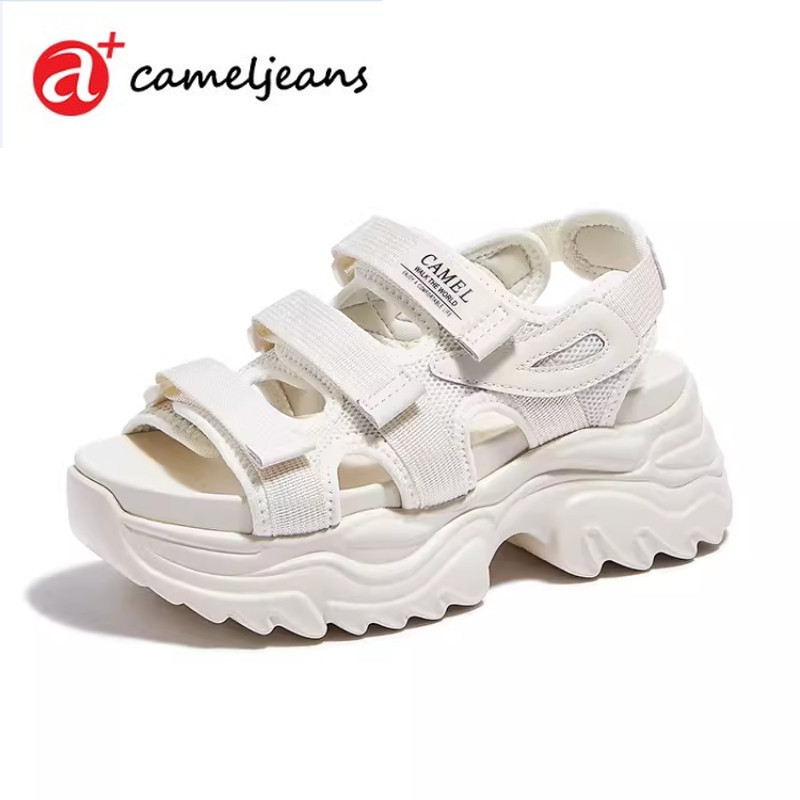 Cameljeans 女式增高運動涼鞋休閒沙灘涼鞋
