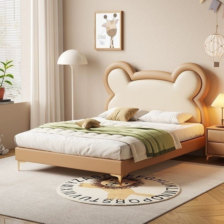 【亞德】法式床 奶油風 白色床架 貓抓布床架 雙人床架 單人床架 實木床架 落地床 木頭床 排骨架 床架組 床組 床底
