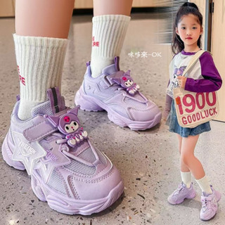 XL 臺灣出貨 兒童運動鞋 女童鞋 休閒鞋 跑步鞋 小孩鞋子 中大童女童布鞋 秋季透氣兒童鞋 皮面防水公主鞋 旋轉紐扣鞋