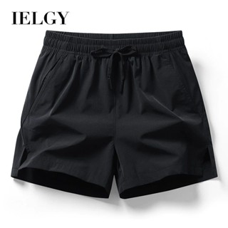 IELGY 夏季寬鬆冰絲短褲男士薄款休閒速乾跑步運動健身褲
