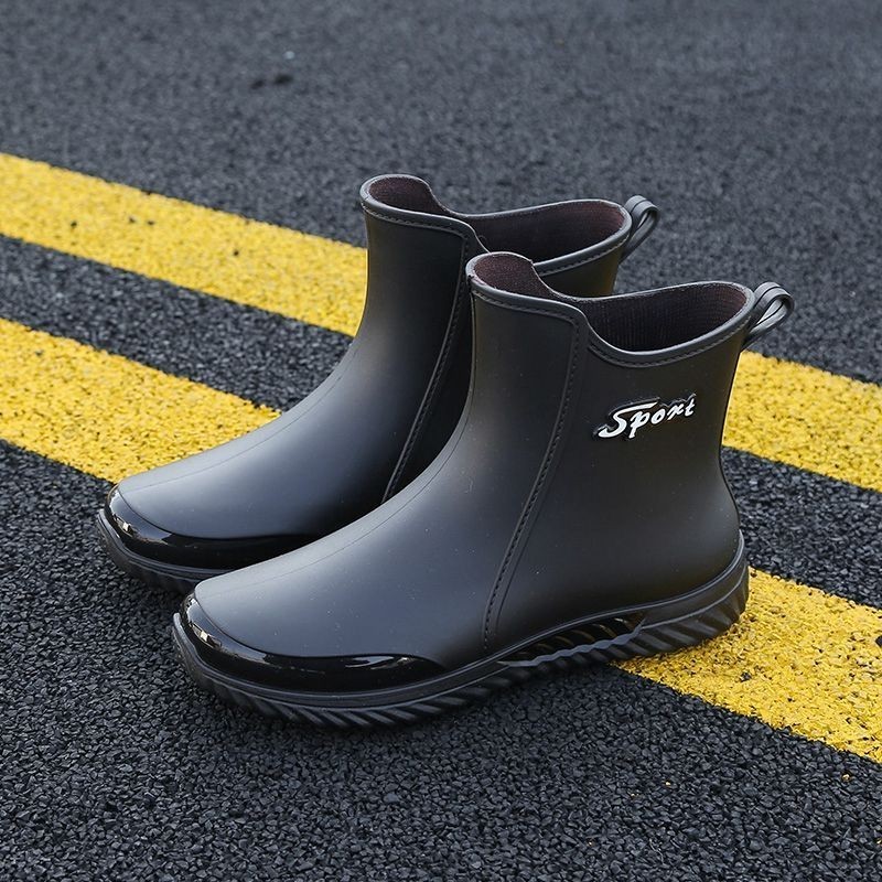 2023新款雨鞋男款短筒防水膠鞋休閒釣魚洗車工作水靴平底防滑雨靴