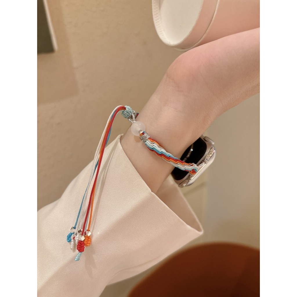 小米手環8 錶帶 小清新 編織手繩 細款彩色繩手鍊 適用三星 華為 8pro 紅米4 7 6 3 4 5 女士 替換腕帶