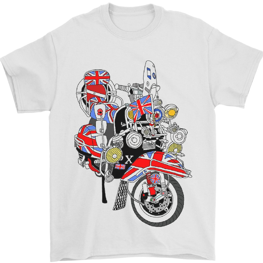 Union Jack Mod Scooter 英國國旗自行車男式 T 恤