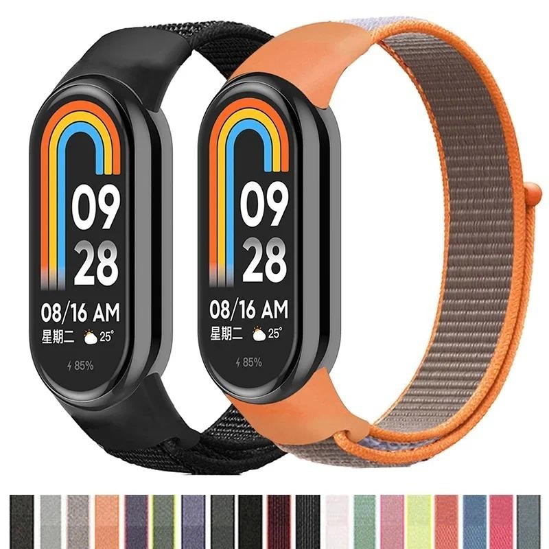 XIAOMI MI 適用於小米 Mi Band 8 的尼龍環帶 7 6 5 4 3 手鍊 SmartWatch 腕帶替換