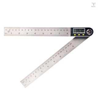 多功能數字液晶顯示角度尺360° 不銹鋼電子測角儀量角器測量工具,具有保持和零位功能