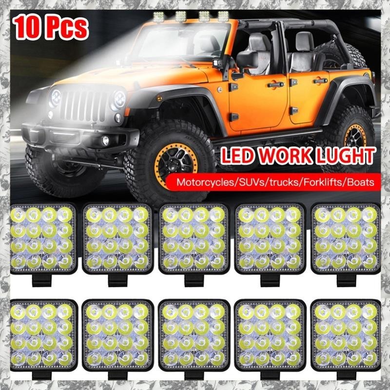 (O W H R)10PCS 汽車工作燈 48W 16LED 燈條適用於 SUV ATV 越野