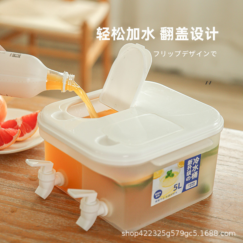 日本5l帶水龍頭冷水壺大容量冰箱家用