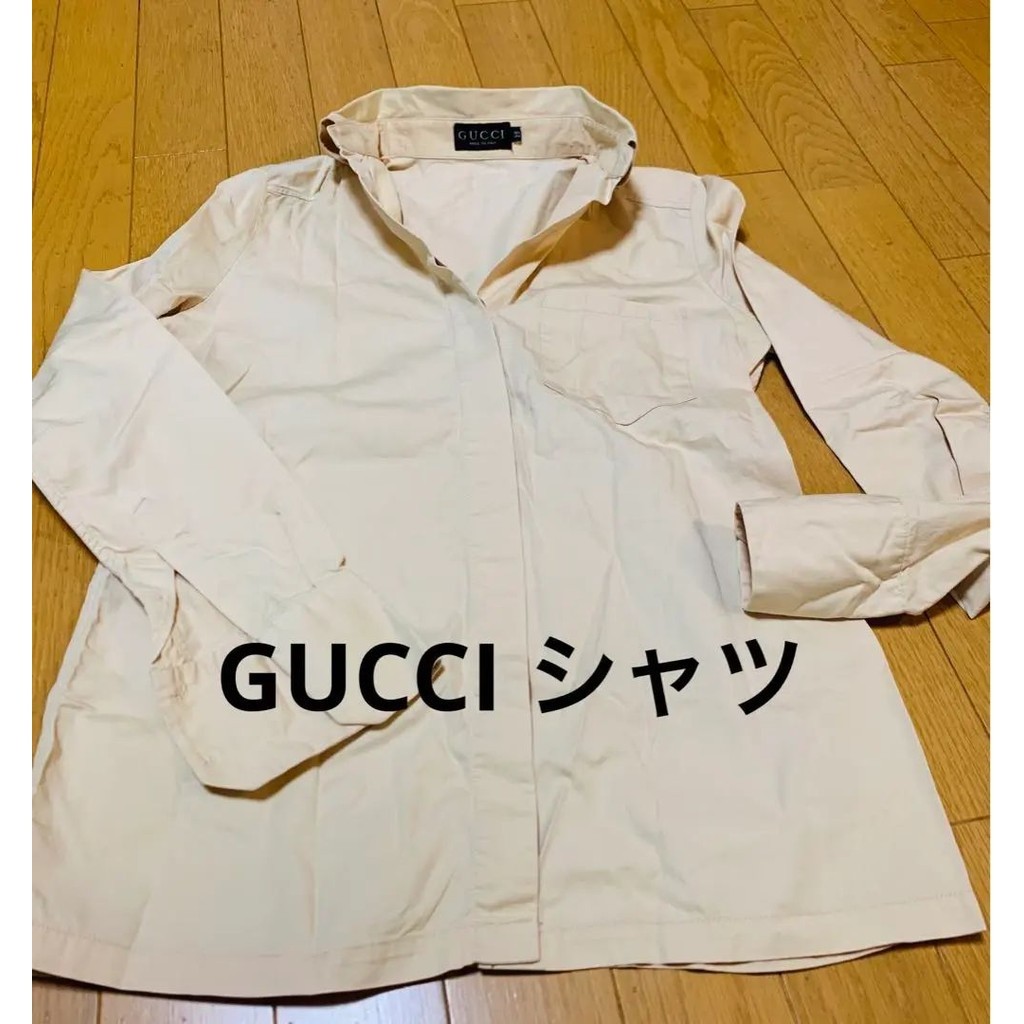 GUCCI 古馳 襯衫 米色 女用 mercari 日本直送 二手