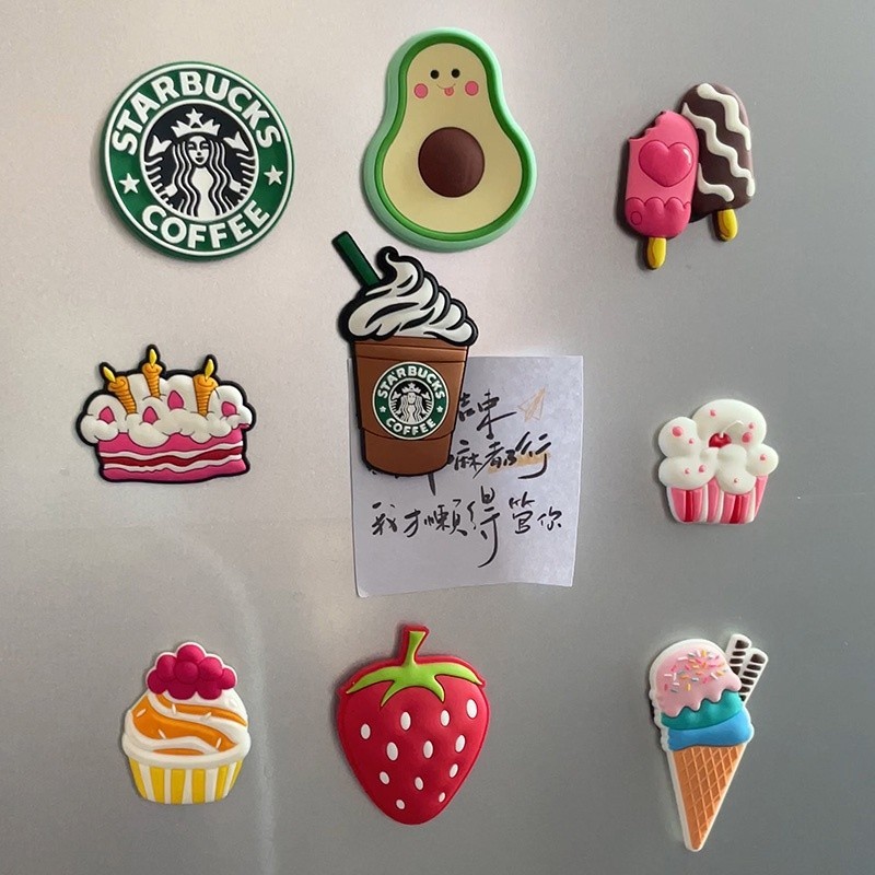 可愛冰箱貼 蛋糕冰箱貼磁貼酪梨雪糕磁性可愛裝飾留言板 Z59G