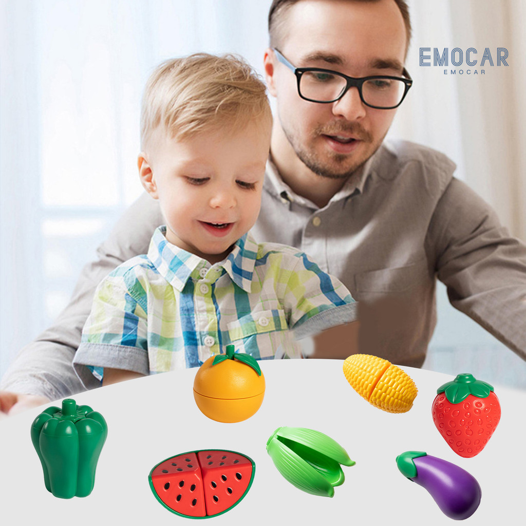 [文房樂玩]嬰幼兒仿真剝皮蔬菜水果切切樂切水果過家家益智早教玩具
