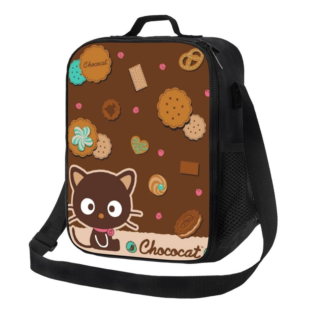 Chococat 新款保溫午餐袋雙口袋大容量學生男孩/女孩飯盒袋聖誕禮物
