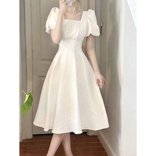 初戀洋裝 氣質洋裝 束腰 法式洋裝 白色洋裝 裙子洋裝