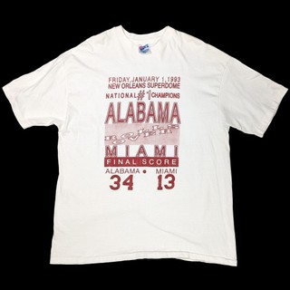 90's Vintage 1993 Sugar Bowl Miami vs. Alabama 短袖T恤