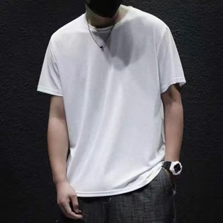 【HOT 本舖】男裝 M-5XL 夏季冰絲網眼 男士短袖t恤 透氣速幹短袖 寬鬆 加肥加大碼 休閒衫運動上衣
