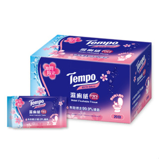 Tempo 櫻花濕式衛生紙迷你裝7抽x20包-彩箱版