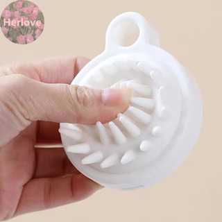 Herlove 1 件日本洗髮水按摩梳手持式矽膠按摩頭皮洗髮水按摩刷迷你頭部經絡按摩器 TW
