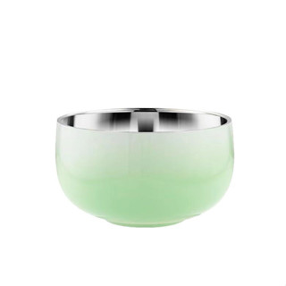 304不鏽鋼加厚漸層雙層碗-12cm(顏色隨機)[大買家]