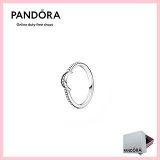 [免稅] PANDORA 100% AuthenticS925 純銀首飾戒指[199156C01]新月串珠戒指