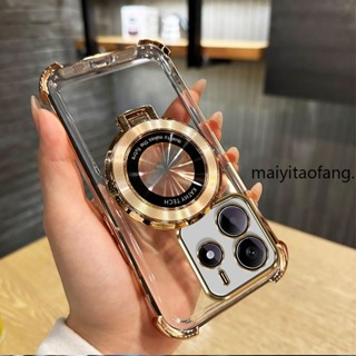 Redmi note 14 4g 2024 軟殼矽膠防震保護套新設計美學掛繩化妝鏡帶支架 SJSFDD03