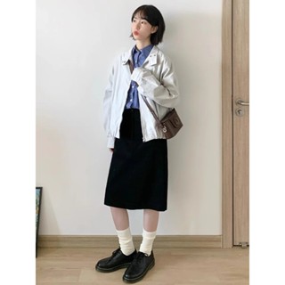 【HOT 本舖】 藍色格紋Polo領長袖襯衫女2025早春季新款冷淡高階感法式上衣襯衣