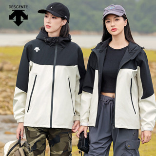 Descente 防水通石墨烯連帽拼色風衣薄款功能性衝鋒衣
