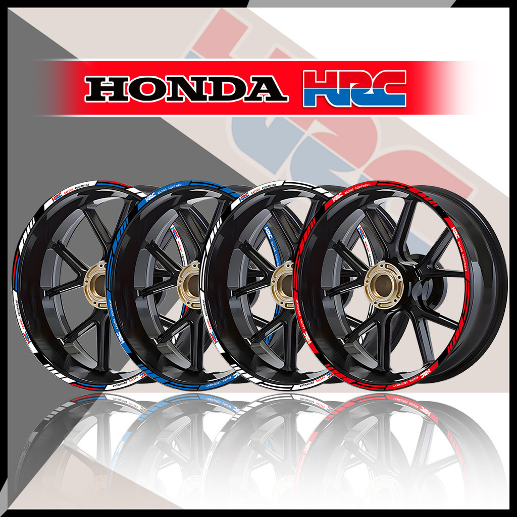 HONDA 本田 HRC 輪轂貼紙適用於 17 英寸前輪 + 17 英寸後輪,本田 HRC 特殊輪轂貼紙。