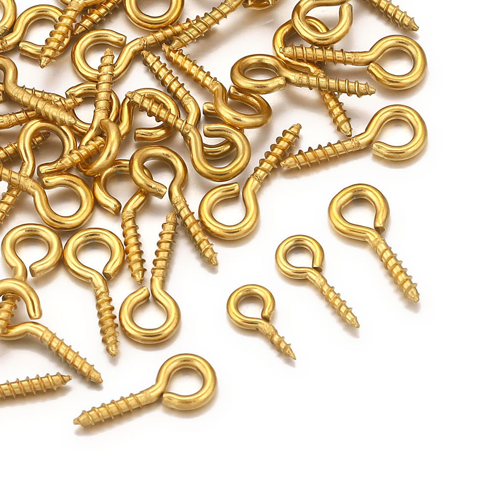 不鏽鋼羊眼釘 金色9字螺絲釘項鍊鑰匙鏈連接DIY手工飾品配件