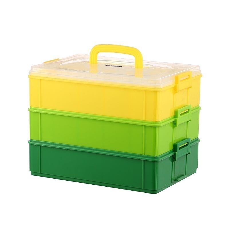 分格玩具收納 加厚特大號樂高收納箱三層可拆收納盒有蓋內衣玩具塑膠整理箱包郵