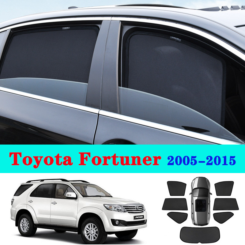 豐田 Fortuner 2005-2015 款汽車窗簾遮陽罩前擋風玻璃框架窗簾磁性汽車遮陽罩後側窗遮陽罩