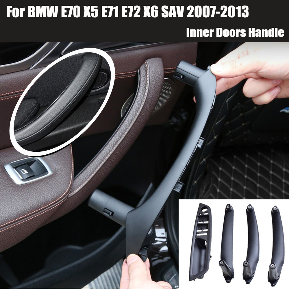 BMW 扶手碳纖維適用於寶馬 E70 E71 E72 X5 X6 2007-2014 汽車內飾門把手內板拉飾蓋