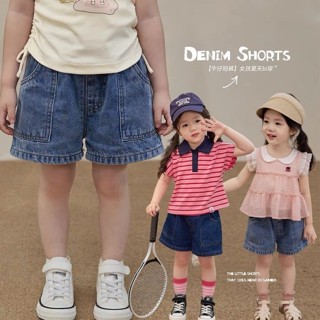 女童牛仔短褲夏季兒童休閒五分褲時尚小寶寶寬鬆褲子薄
