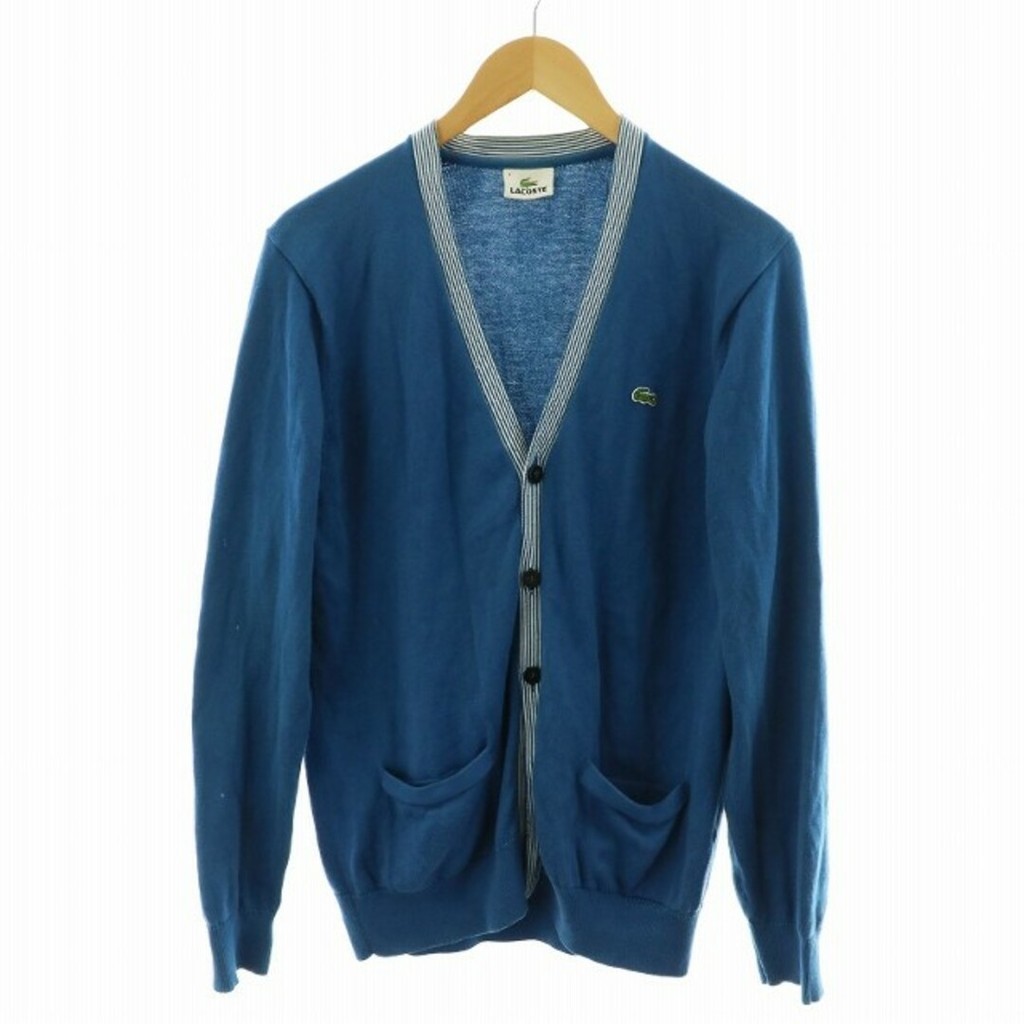 Lacoste Co A O H 5開襟衫 毛衣刺繡 藍色 長袖 日本直送 二手
