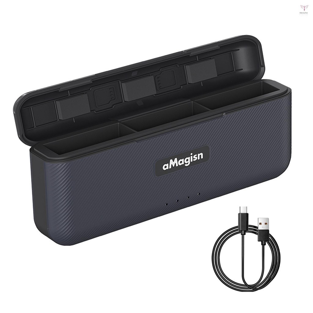 Amagisn 3 槽快速充電盒電池充電器 Type-C PD 快速充電盒運動相機配件更換適用於 Insta360 Ac